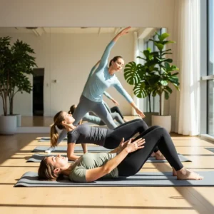 Clase de yoga grupal