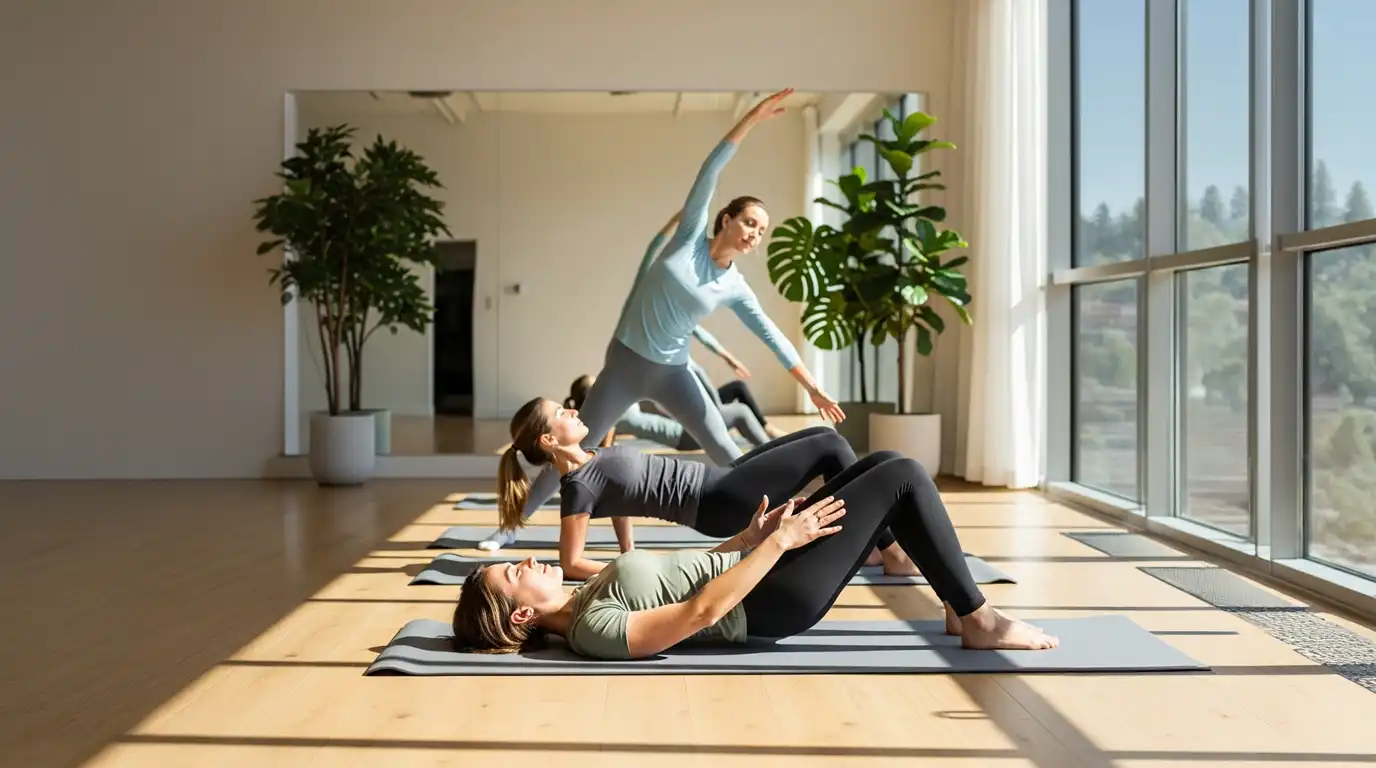 Clase de yoga grupal